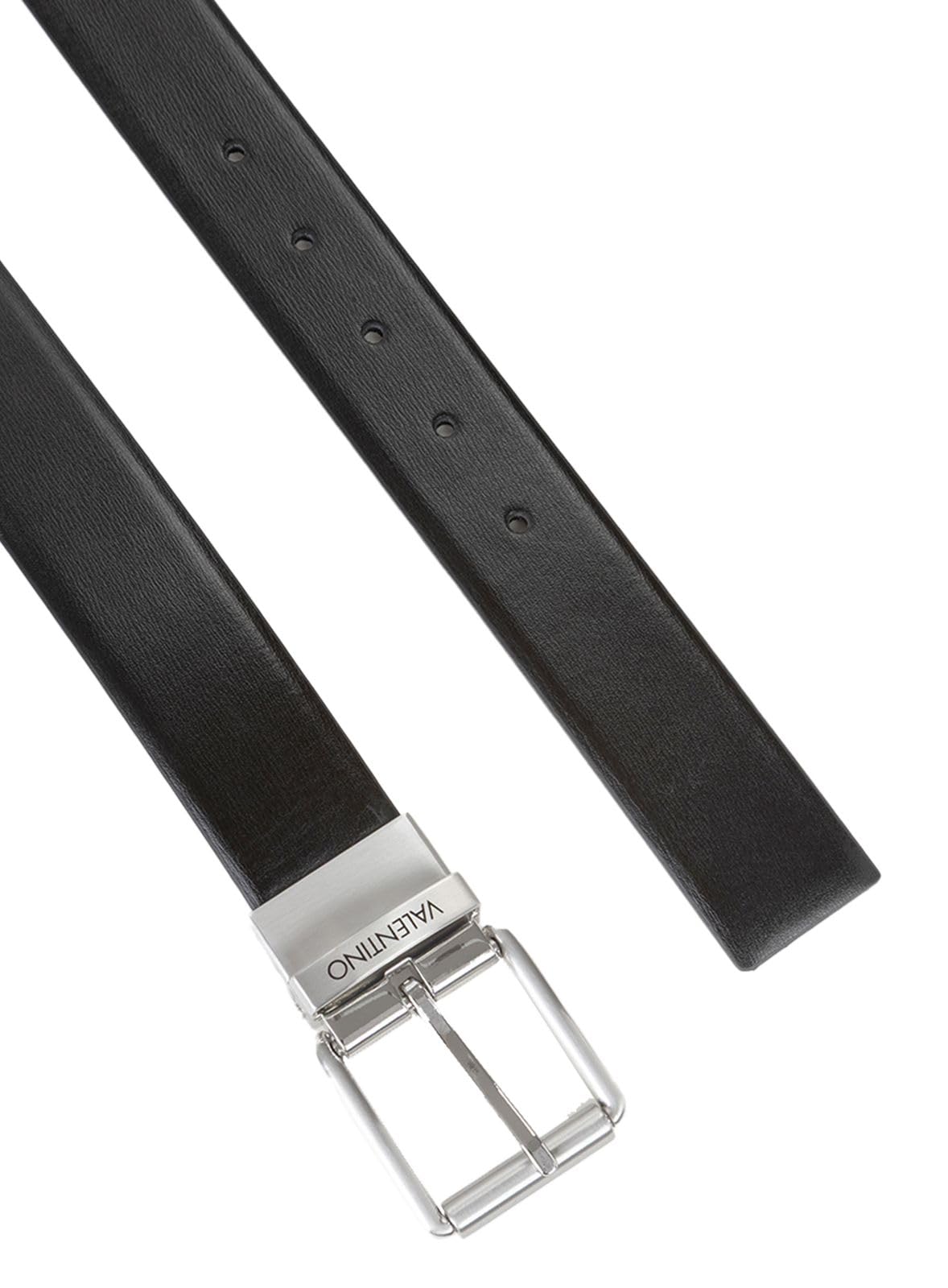 Valentino Leder Gürtel Premium Pin Buckle Belt W95 Nero/Blu schwarz dunkelblau kürzbar wendbar