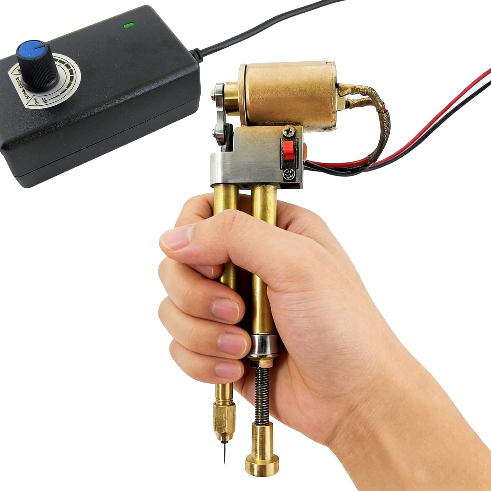 Handheld Single Needle Embroidery Stitch Machine Electric Draft Tool with Adjustable Speed for DIY Pattern Making on 1-8 Sheets