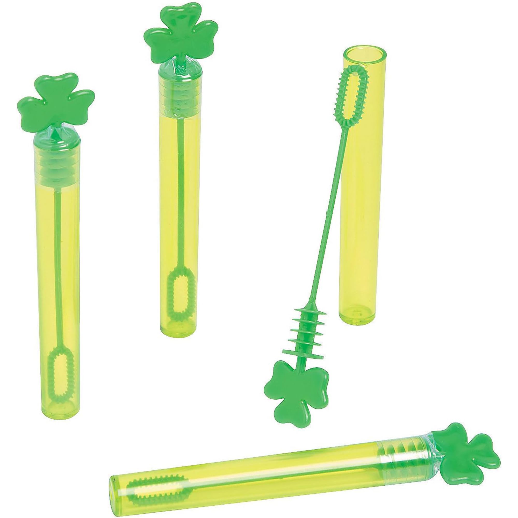 Fun Express - Shamrock Bubble Tubes for St. Patrick's Day - Toys - Bubbles - Bubble Bottles - St. Patrick's Day - 24 Pieces