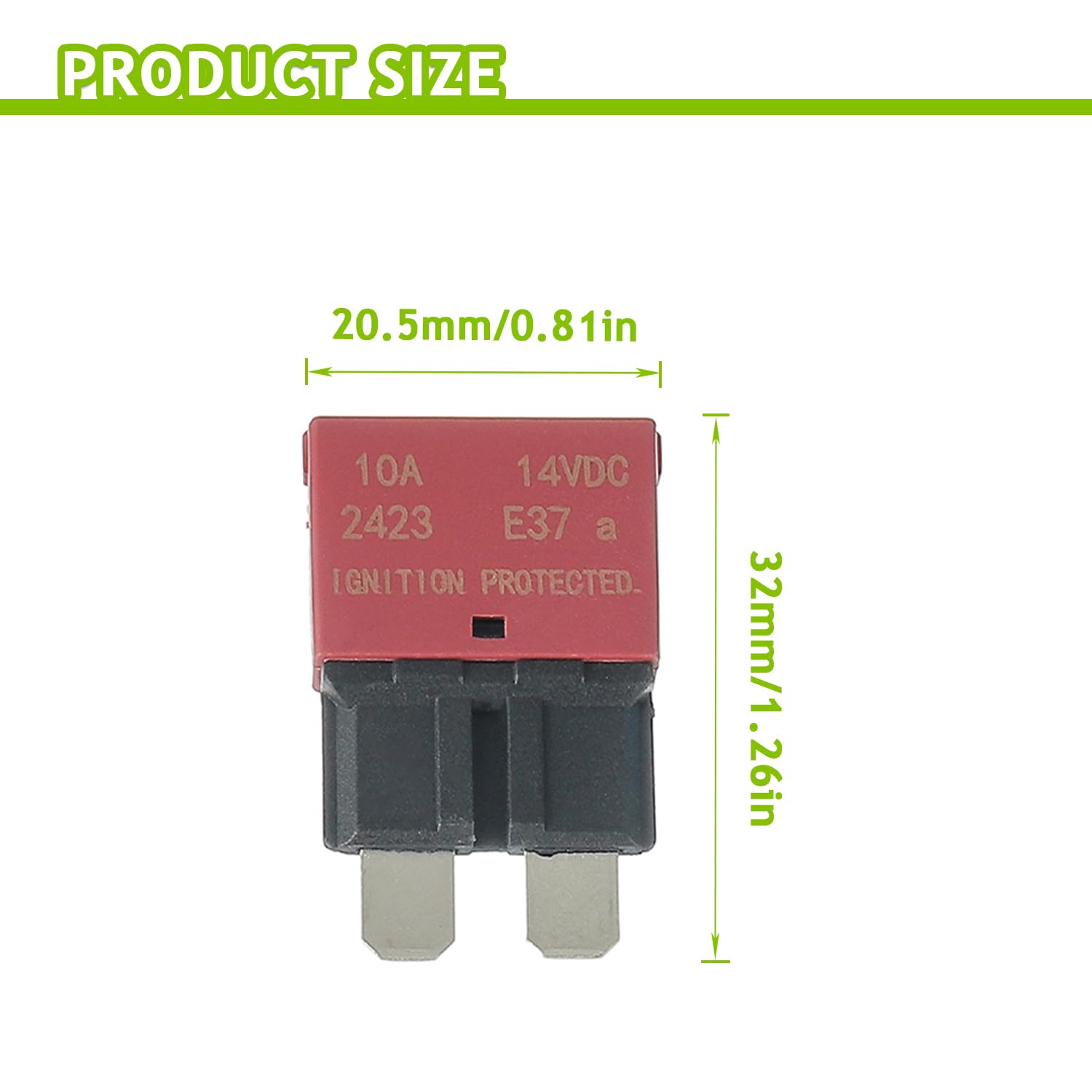 10A DC 12V-14V Auto Reset Circuit Breaker ATC/ATO Low Profile T1 Mini Blade Fuses Breakers for Car Trucks Marine Boat RV Solar and More,2 Pack — Amazon image 2