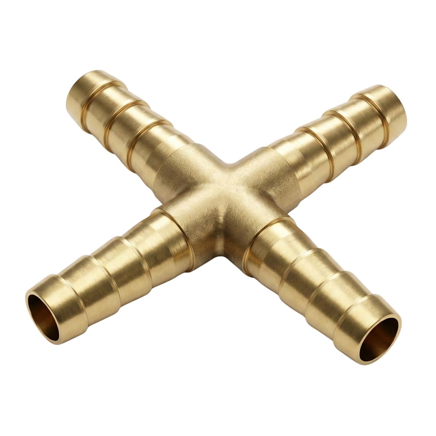 Conector transversal de latón Lumonic con espiga de 1/4 para mangueras neumáticas