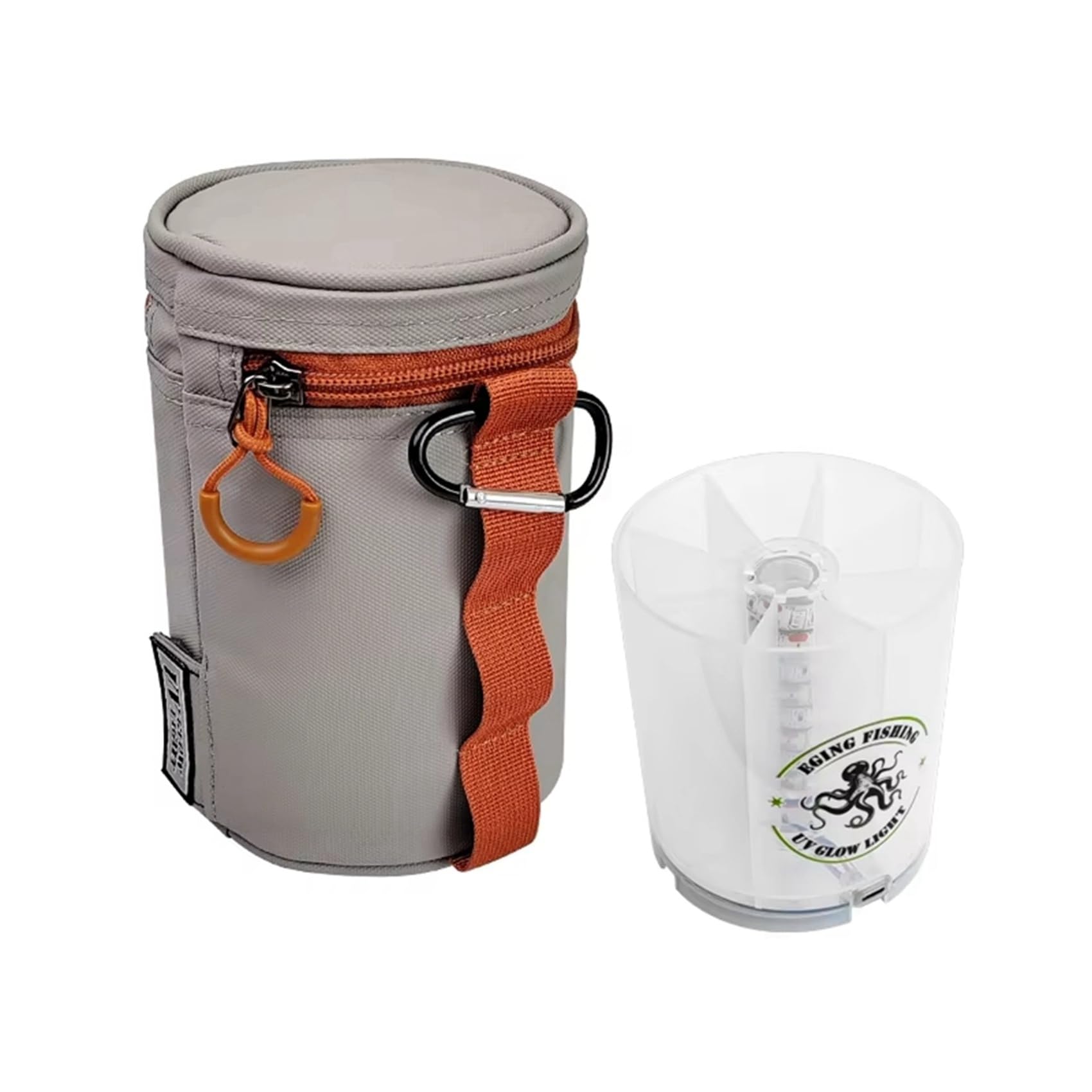 2X Luz LED de Relleno para Señuelos de Calamar UV, Acumulador para Señuelos de Calamar, Accesorios de Pesca en el Mar, Cargador de Luz para Calamar, Suministros de Pesca, Gris