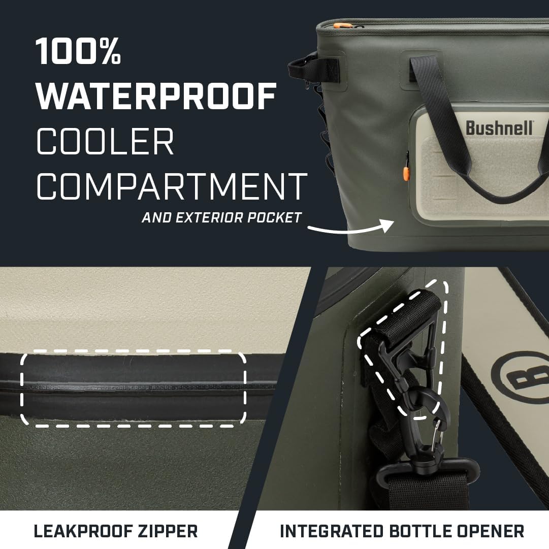Bushnell Soft Coolers | Insulated Portable Ice Chest The Best Bag Cooler for Beach, Drinks, Beverages, Travel, Camping, Picnic, Leak-Proof with Waterproof Zipper