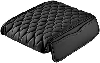 Car Center Console Cover for Mercedes Benz SLK R171 2003-2008 2009 2010 2011, Leather Arm Rest Cover for Car with 2 Storage Bags Armrest Cover Cushion Accessories,Black