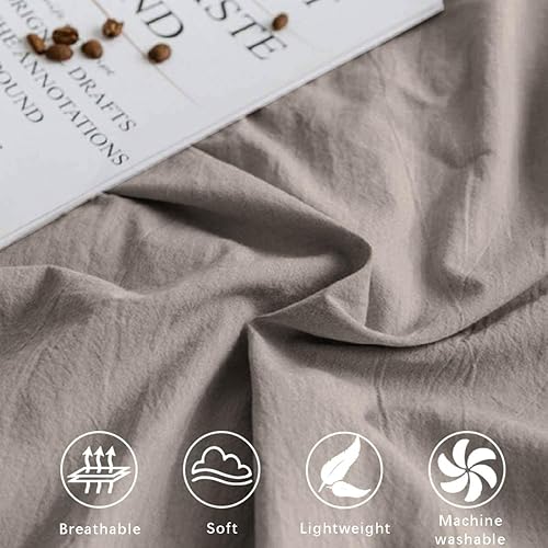 Miniatura 5 de ETDIFFE Edredón de tamaño Queen, juego de ropa de cama y colección suave de 3 piezas, color gris pardo, ligero, para todas las estaciones, edredón