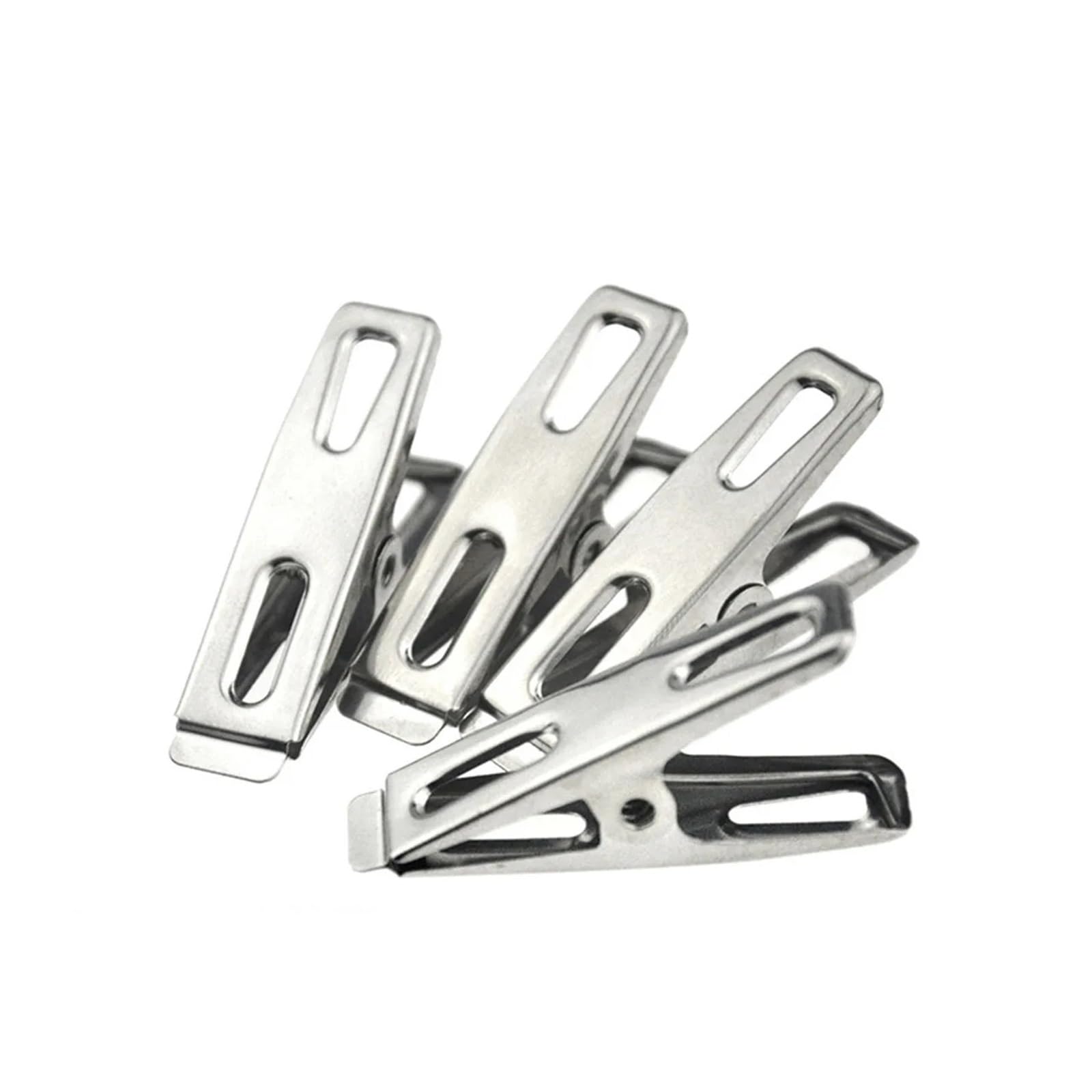 Mollette in metallo per vestiti, 200 pezzi, in acciaio inox, per lavaggio e abbigliamento domestico, morsetti in metallo per il fissaggio della linea di lavaggio, asciugamani, calzini, biancheria
