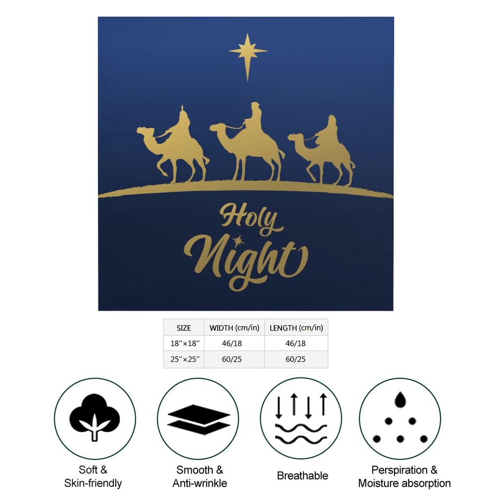 Csemeie Christmas Christian Nativity Scene Bandana Hair Scarf Headband Adjustable Neckerchief for Men Women Decor