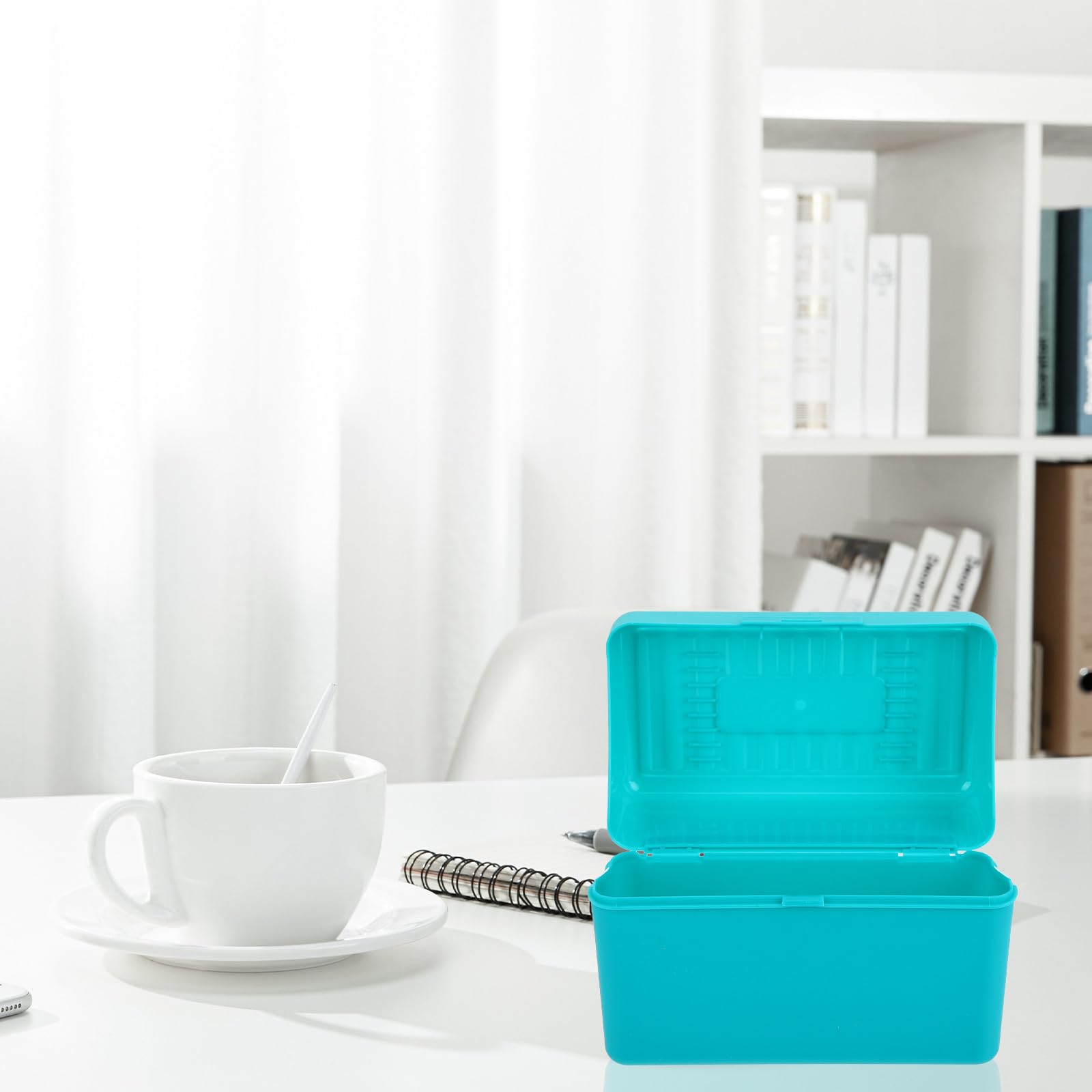 4 Stück-pack Karteikartenbox aus Kunststoff mit Sicherem Verschluss und Mehreren Fächern zur Aufbewahrung von Lernkarten und Rezeptkarten für Zuhause oder Schule
