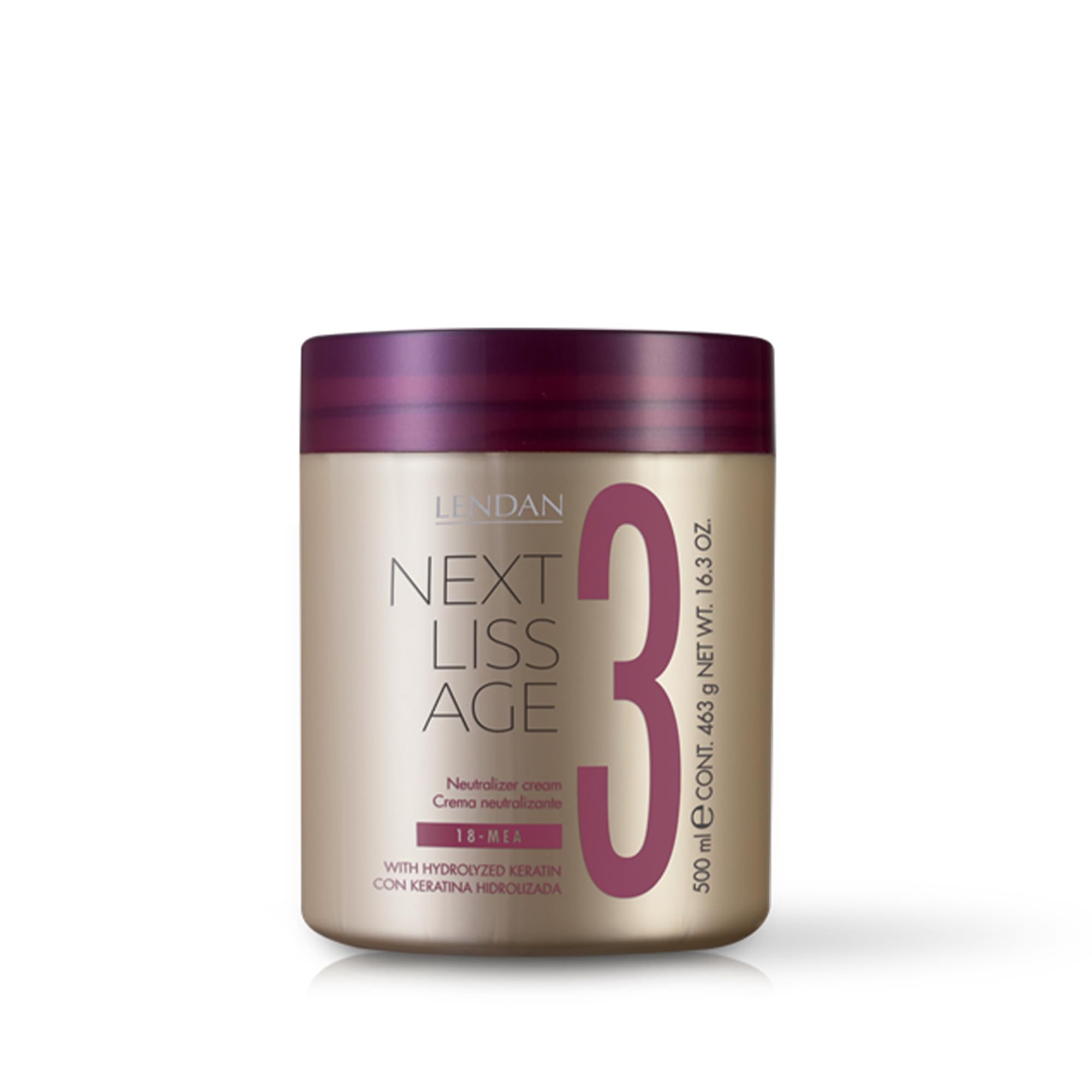 LENDAN - Acondicionador Pelo - Crema Neutralizante Next Liss Age Nº3-500 ml - Paso 3 Pack Profesional - Finaliza el Proceso de Alisado - Nutre, Hidrata y Suaviza el Cabello - Alisado Duradero