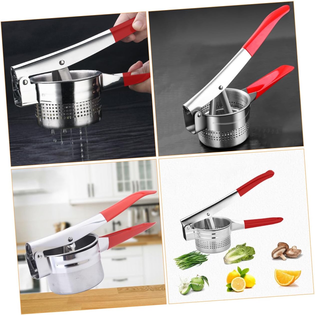 Heavy Duty Manual Fruits Squeezer Presser Red Hand Press Juicer Extractor for Citrus and Vegetables Portable Kitchen Tool with Ergonomic Handle for Easy and Efficient Juice