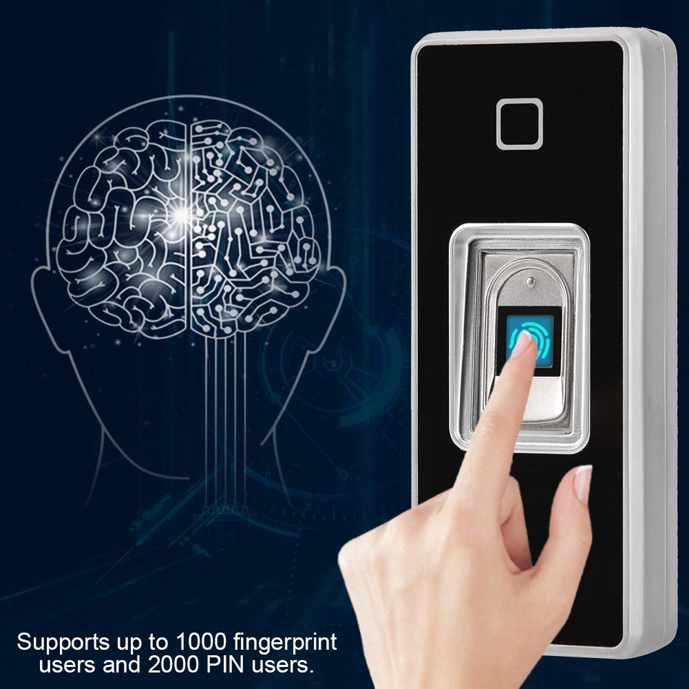 Diyeeni Fingerabdruck Zutrittskontrollsystem, Elektronisch Türöffner Access Control mit Keypad, IP66 Wasserdicht, Wiegand 26 Digit Output, Unterstützt 1000 Fingerabdrücke + 2000 PIN, für Innen Außen
