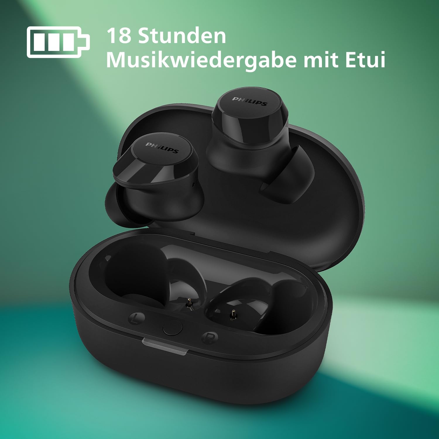Philips TAT1209WT True Wireless In Ear Bluetooth Headphones - Small Buds. Great Value Natural Sound. Dynamic bass, Pocket-Sized Charging case, Clear Calls - White