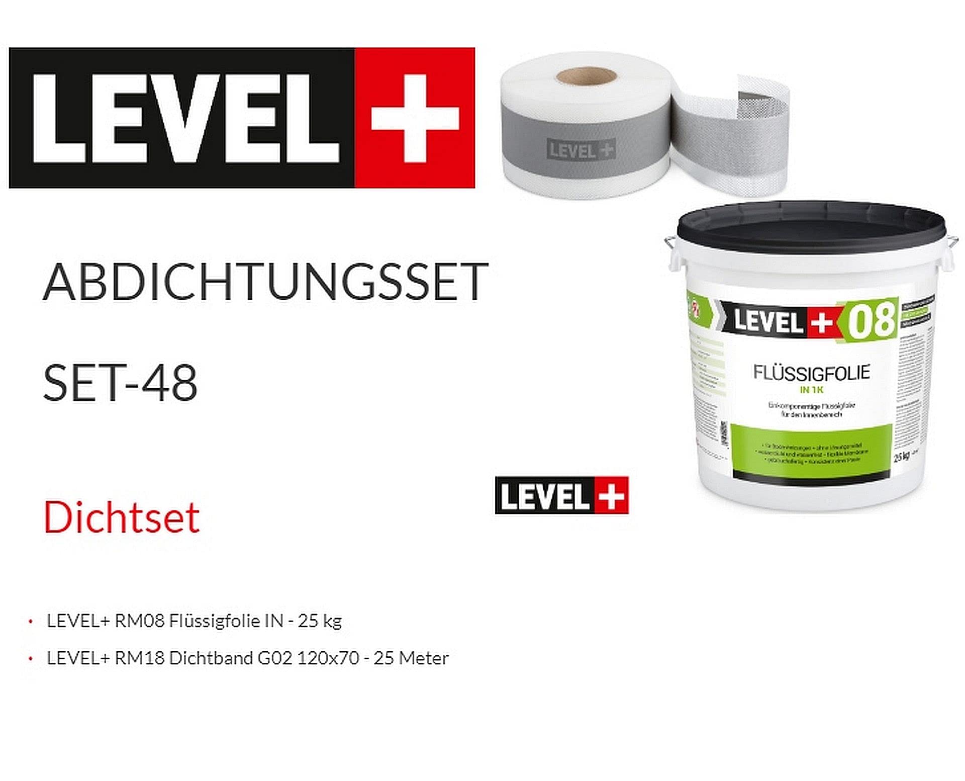 Dichtset Bandset 25 Kg Flüssigfolie 25m Dichtband Abdichtung Bandset Abdichtungsset Dusche Bad SET48