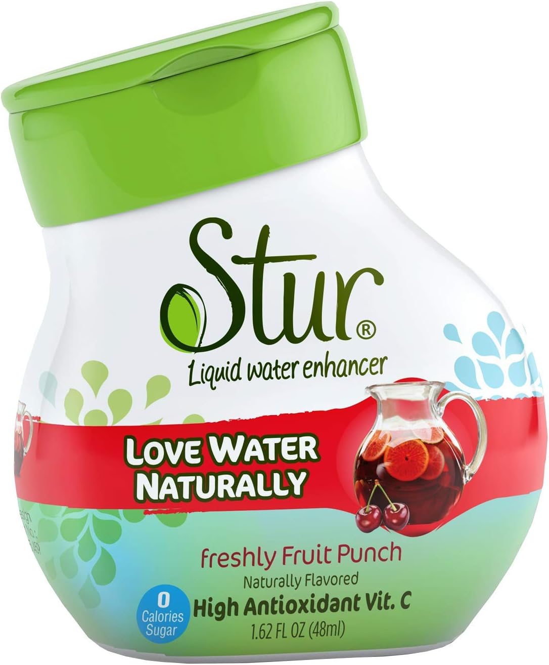 Stur Freshly Fruit Punch - High in Vitamin C. All Natural Stevia Water Enhancer. Alternative Squash and Fruit Juice. No sugar, no calories. Contains natural Stevia Sweetener.
