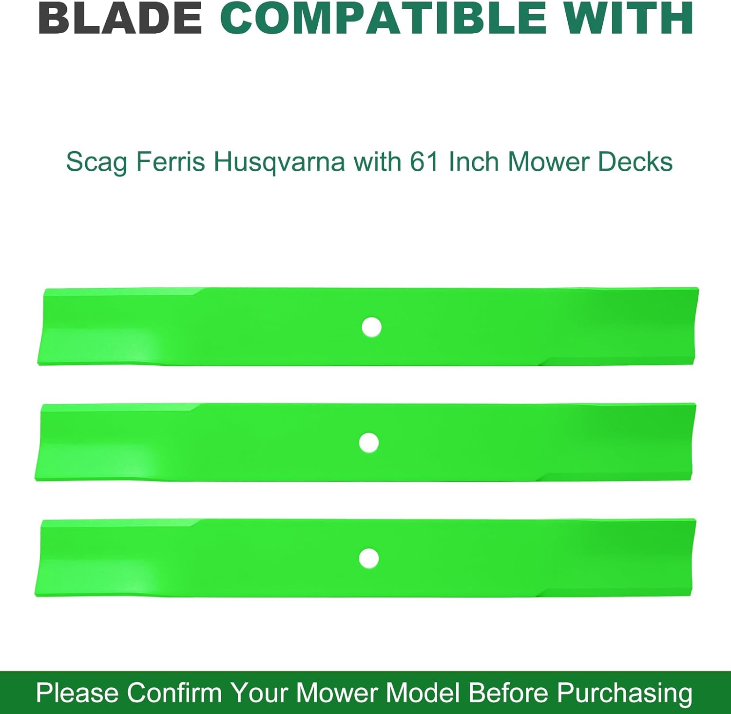 High Lift Blade Set for Scag Ferris 61 inch Deck 48111 482879 1520842 Husqvarna 539101733