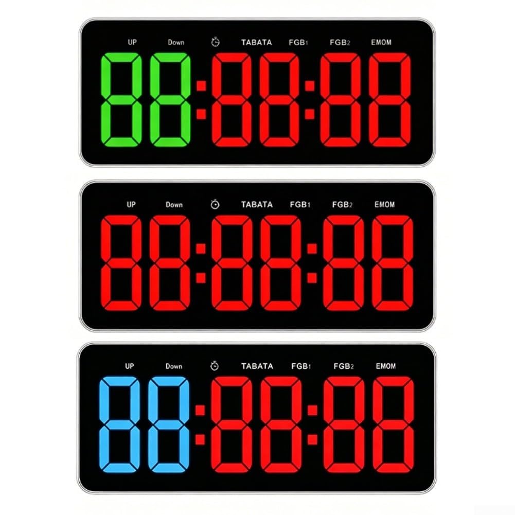 Temporizador digital de entrenamiento ABS con pantalla LED de 3 pulgadas (2