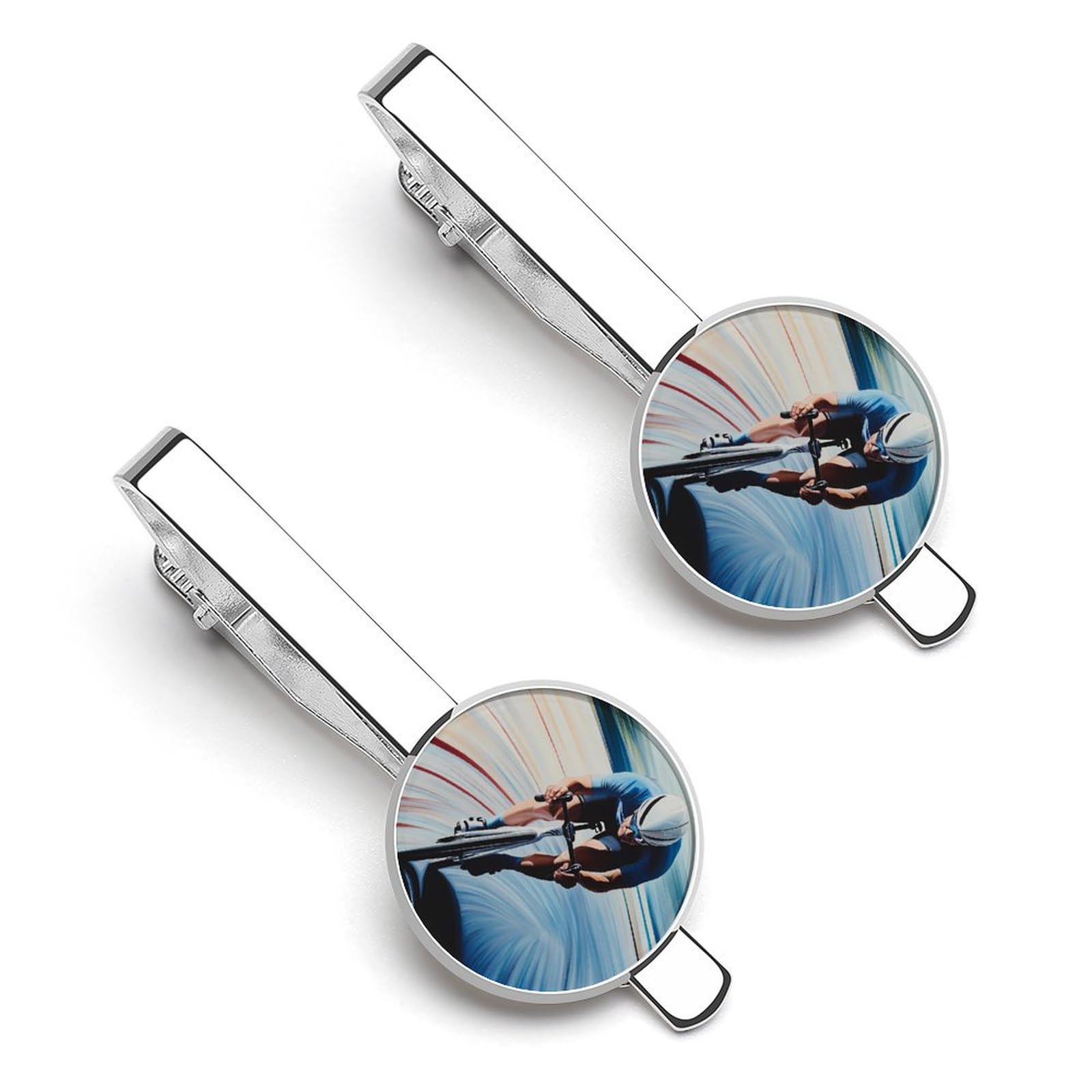 Racing Riding Men's Tie Clip Tie Bar Round Tie Clasp Classic Tie Tack Pins Jewelry Accessories