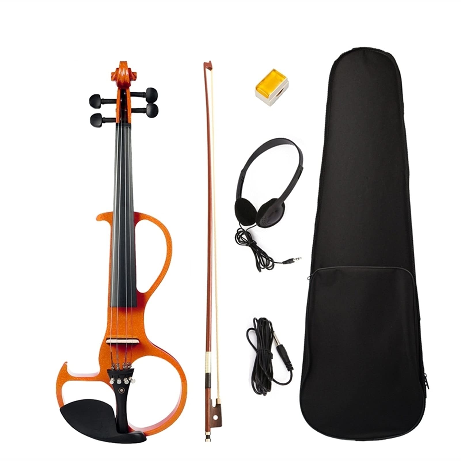 Violino elettrico Violino 4/4 a grandezza naturale, con cuffie per pianoforte, tuta di colofonia, violino silenzioso