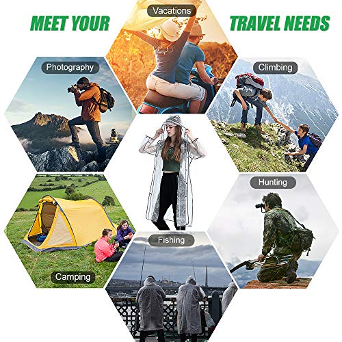 DECDEAL Capa de chuva impermeável feminino masculino capa de chuva transparente leve com capuz capa