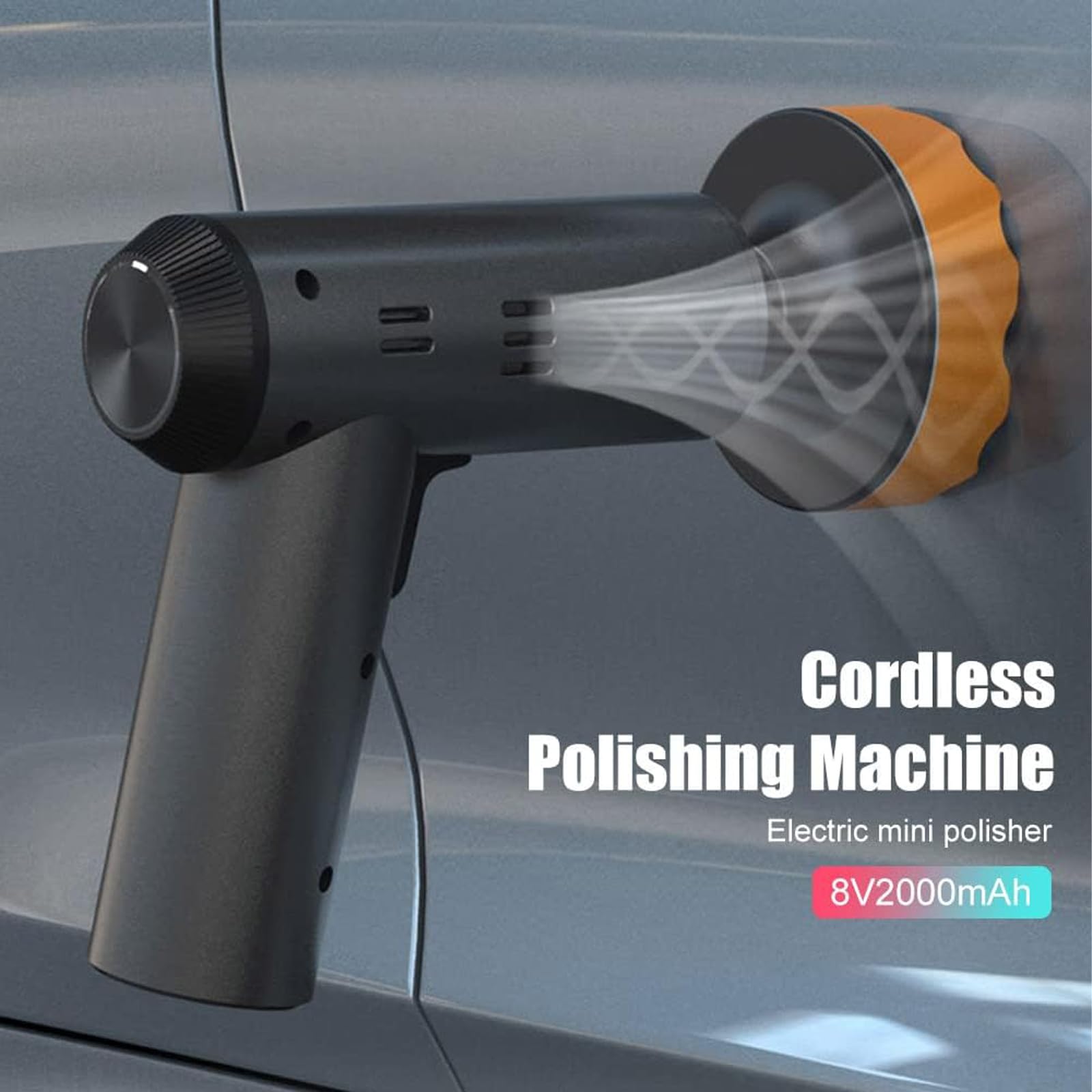 Pulidora inalámbrica de coche con baterías recargables y múltiples almohadillas para superficies automotrices y domésticas