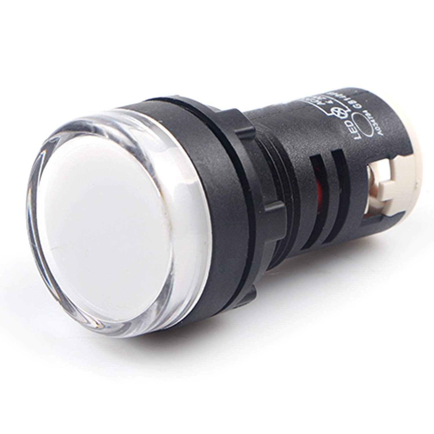 TNI CONTROLS 22.5mm 230V AC 20mA Energy Saving LED Indicators Mounting Hole Size 22.5mm for Control Panel Pack of 10Pcs (WHITE)