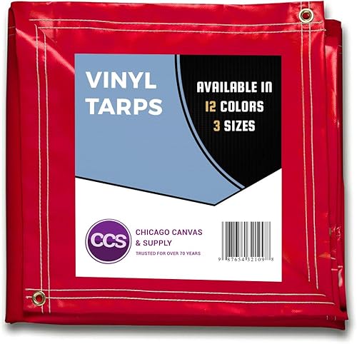 Miniatura 1 de CCS CHICAGO Canvas & Supply - Lona de vinilo resistente e impermeable  Cubierta de lona para camión multiusos extra duradera con ojales inoxidables