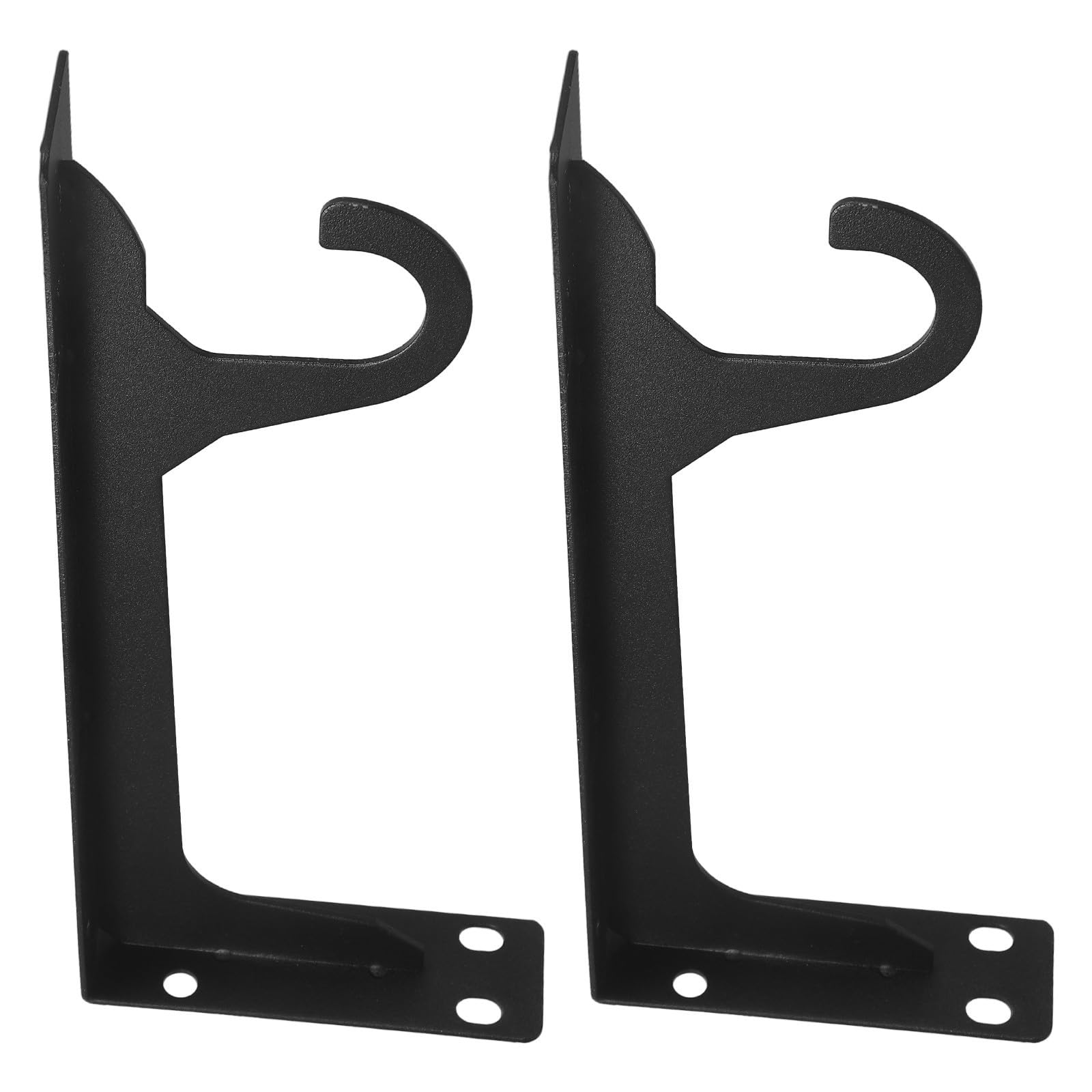 Supports muraux pour tringle de penderie en métal noir 30 cm | Lot de 2