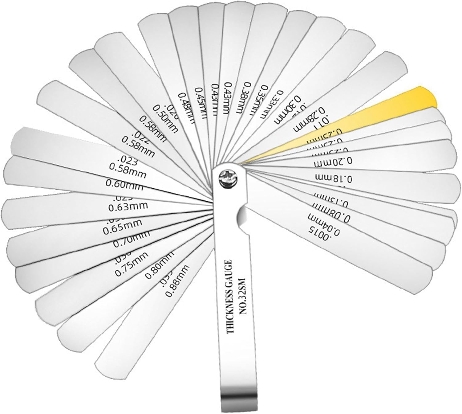 Alloy Steel Feeler Gauge Thickness Gauge Gap Filler 32 Blade Range Finder