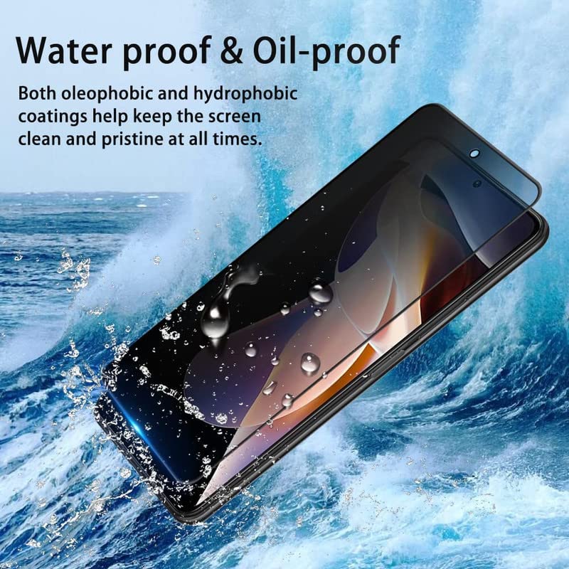 Image of ZARALA Privacy Tempered Glass for Redmi K50i Full Coverage 9H Hardness Anit-Explosion Light Private Protection Screen Protector Film - Black