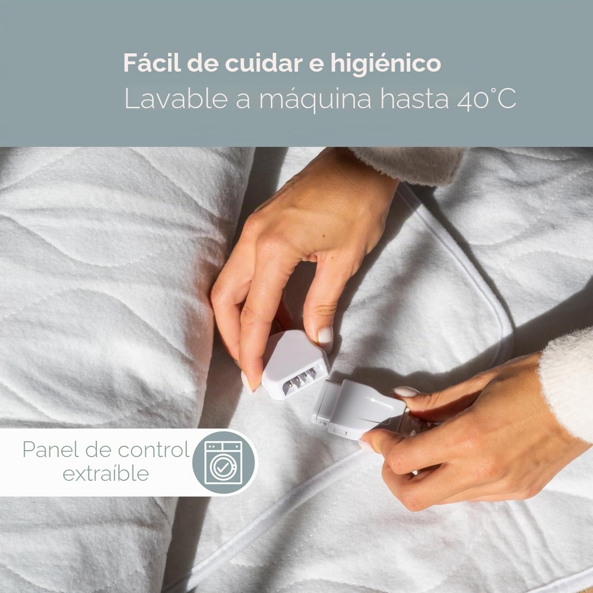 ProfiCare Manta térmica eléctrica calefactable, 70 x 150 cm, con Apagado automático, 3 Niveles Ajustables y protección contra sobrecalentamiento, Manta eléctrica con Calentamiento rápido
