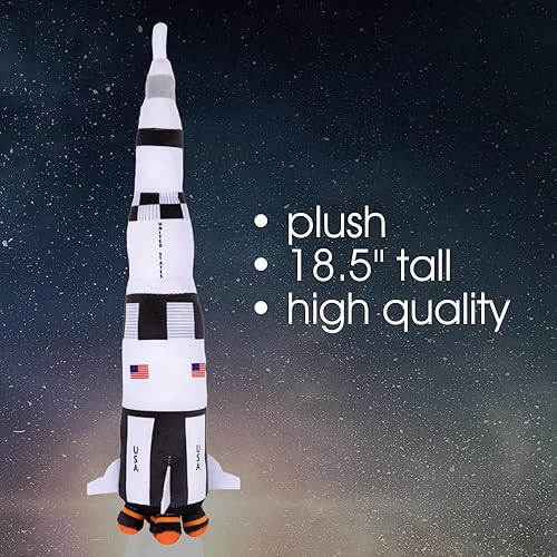 Miniatura 4 de ArtCreativity Saturn Rocket - Juguete de peluche para niños, transbordador espacial de 18.5 pulgadas, juguete de peluche con detalles realistas,