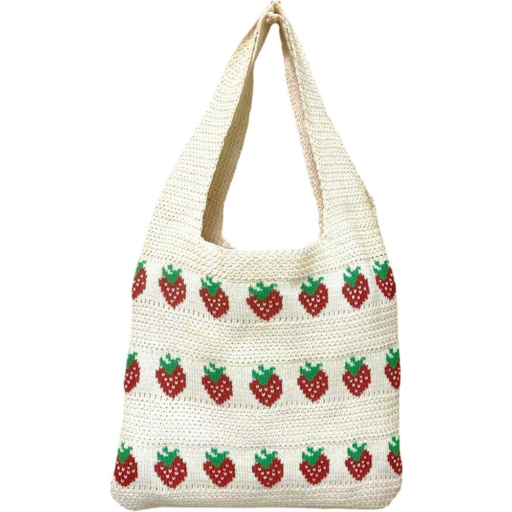 Danlai Knitted Handbag, Lightweight Shoulder Shopping Bag for Summer Holiday Work Dating Outdoor Travel Use