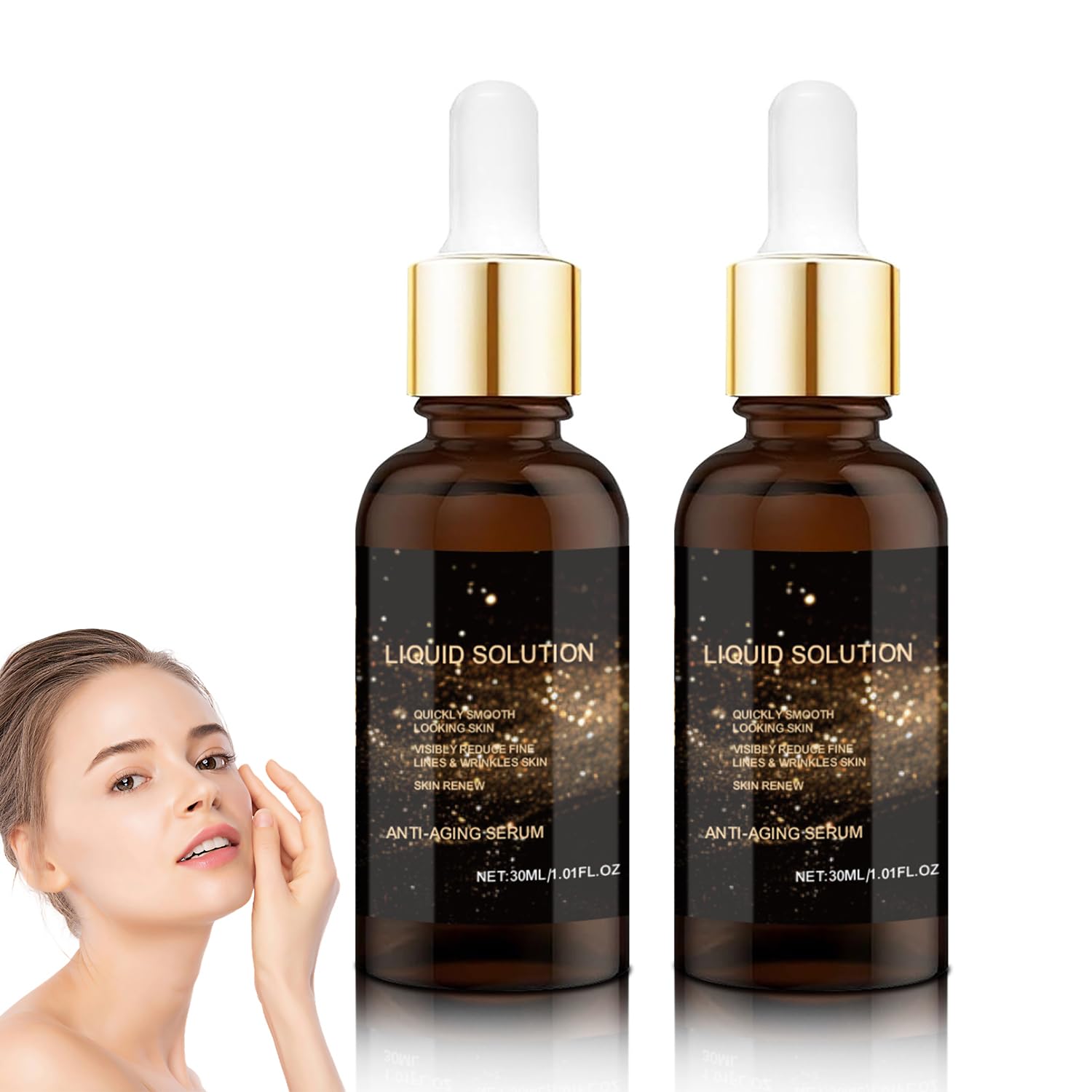 2PCS Face Serum, liquid solution anti aging serum,antiaging face serum, smoothes wrinkles and fine lines