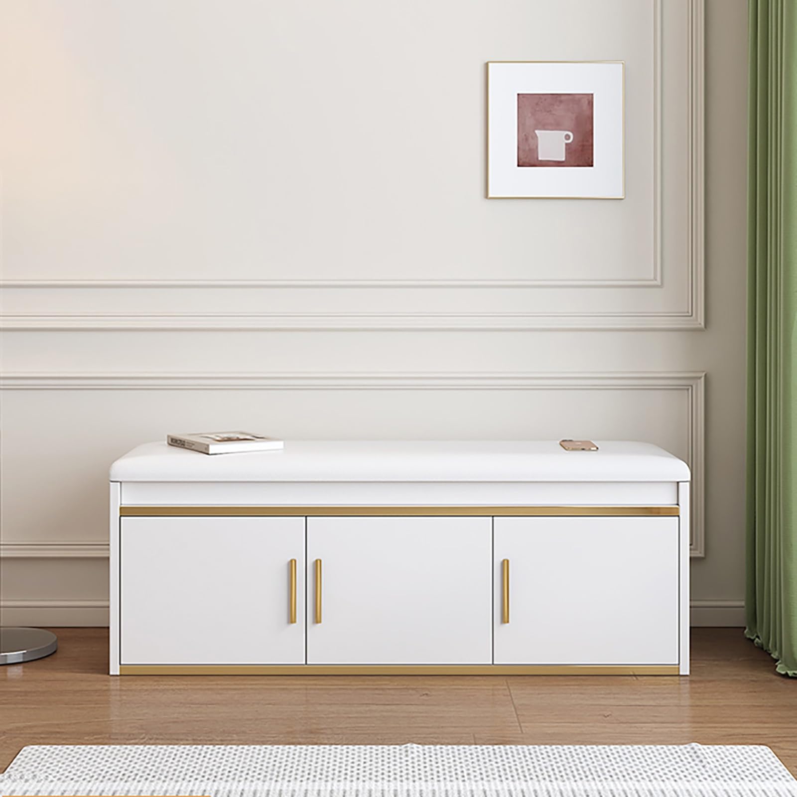 Banc d'entrée en bois doré et élégant, le meuble durable haut de gamme