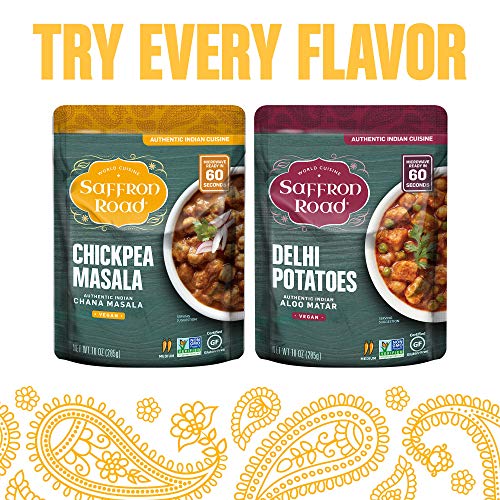 Saffron Road Meal Pouch Variety Pack (Delhi Potatoes And Chickpea Masala (2 Of Each), 4 Pack) #TOP6
