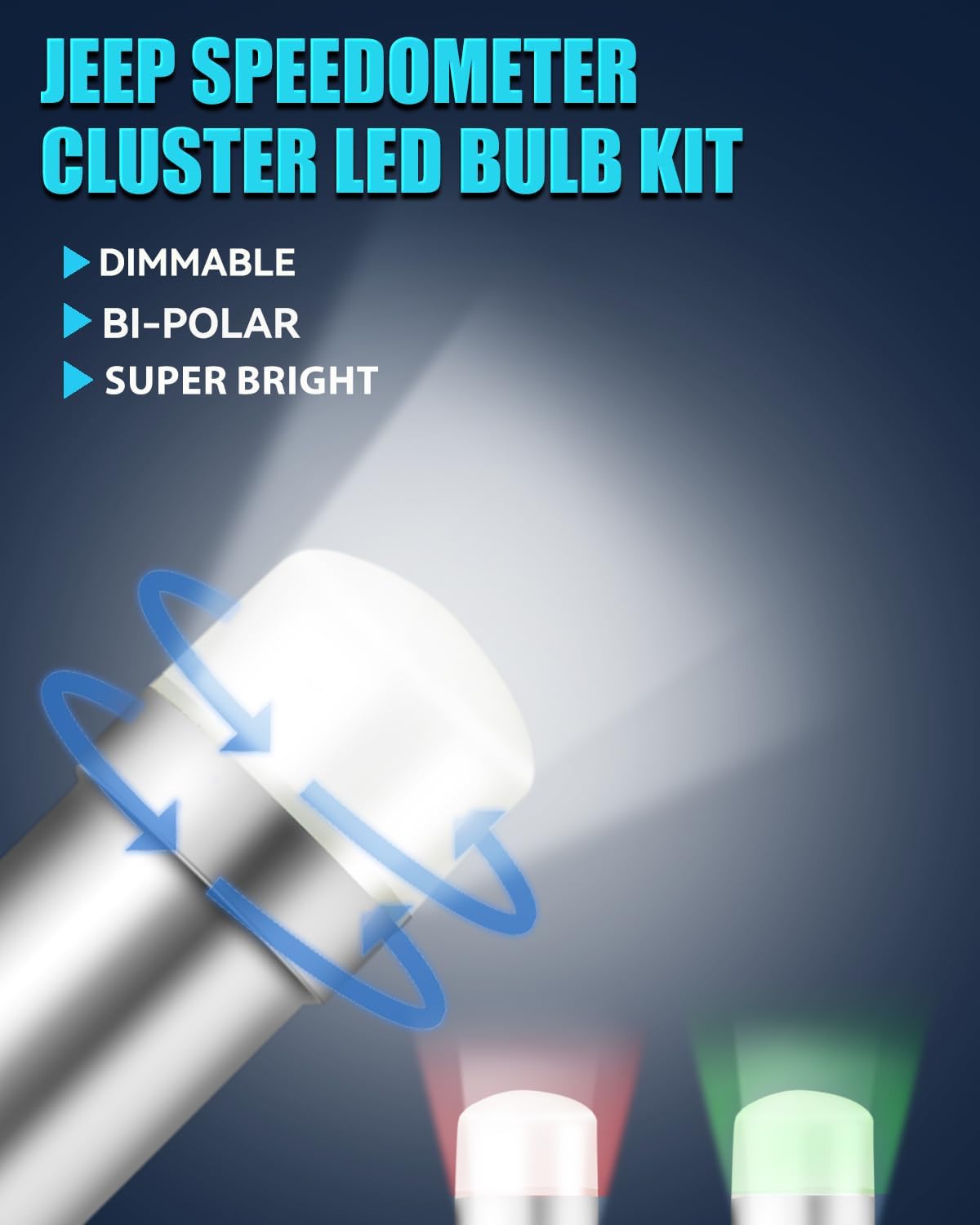 Speedometer Cluster Led Bulb Instrument Panel Light Retrofit Kit fits for Jeep CJ5 CJ7 CJ8 Scramble