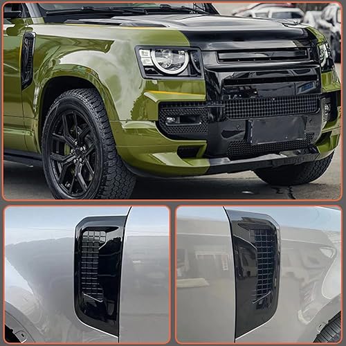 Miniatura 2 de AMNOOL Ventilaciones laterales de guardabarros para Land Rover Defender 2020-2022 90 110 Sport Utility 4 puertas, color negro brillante, cubierta de