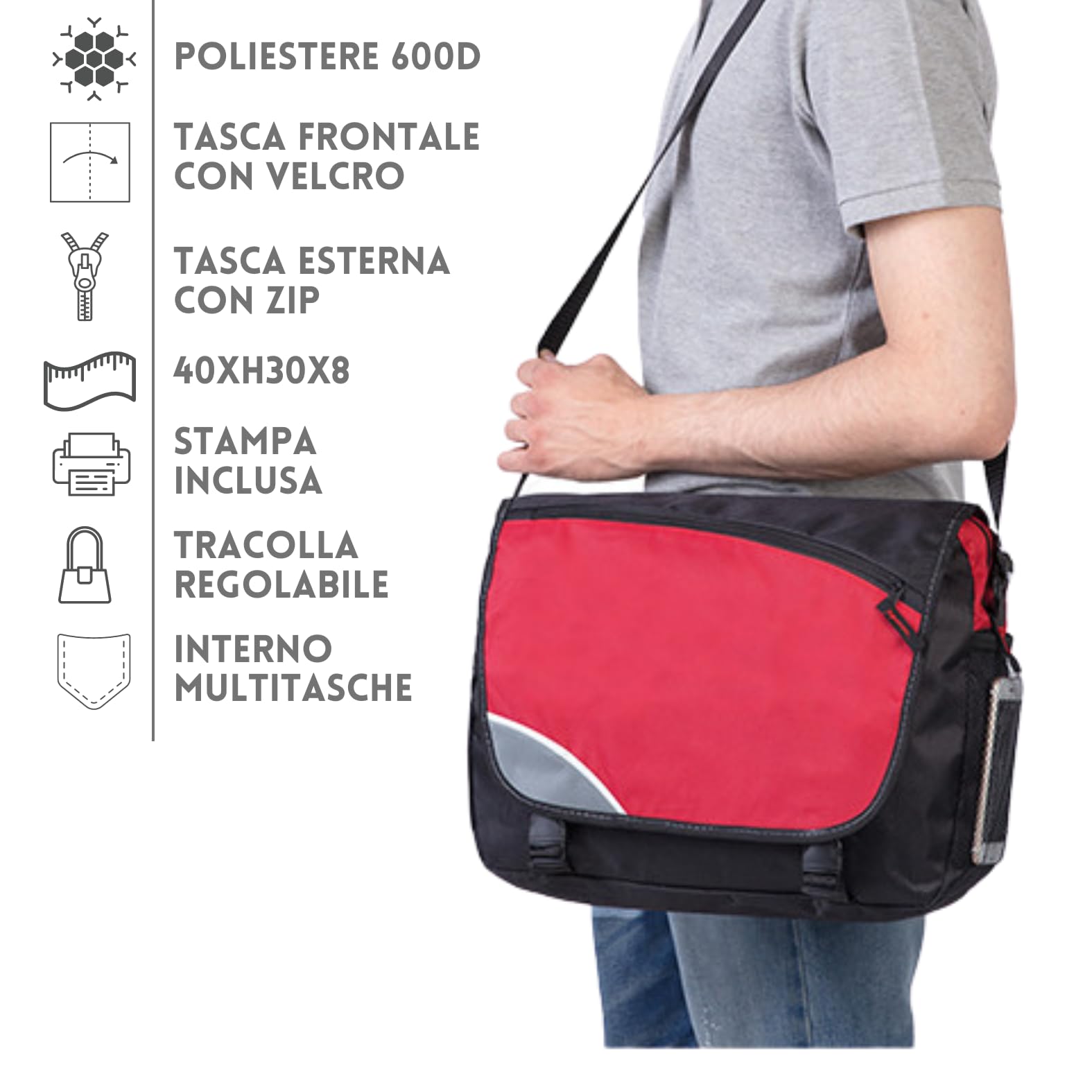 Borsa Porta Documenti Personalizzata Idea Regalo Uomo e Donna per Ufficio 40x30x8 cm Gadget Promozionale Aziendale, Eventi, Cartella da Lavoro, Omaggio a Clienti | PH2224