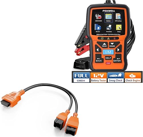 FOXWELL NT301 Plus w12+8 Cable OBD2 Extensión Cable OBD2 Escáner Batería Probador Lector de Código