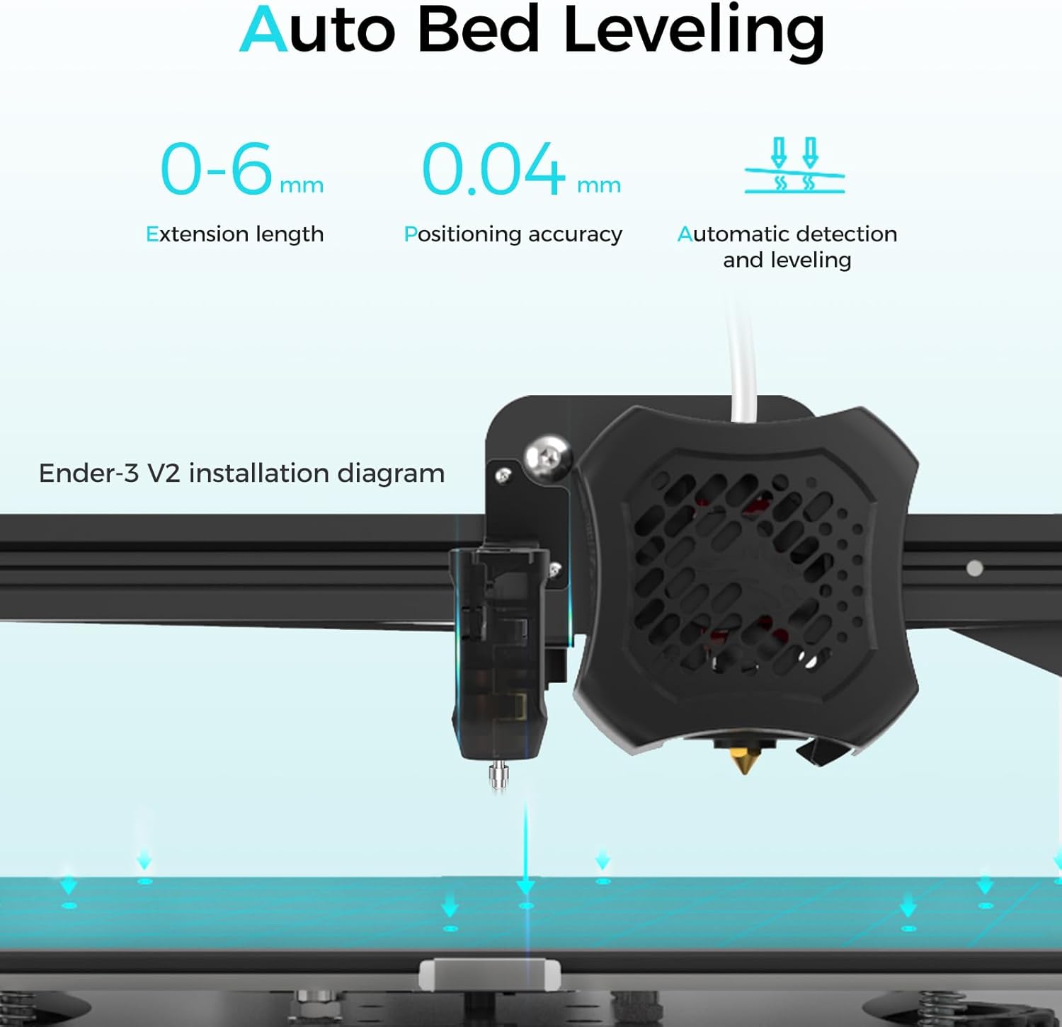Creality Official CR Touch Auto Leveling Sensor 3D Printer Accessories for Ender 3 V2 Neo, Ender 3 S1 Pro, CR 10 Smart Pro, Achieve First Layers (Mounting Bracket NOT Included)