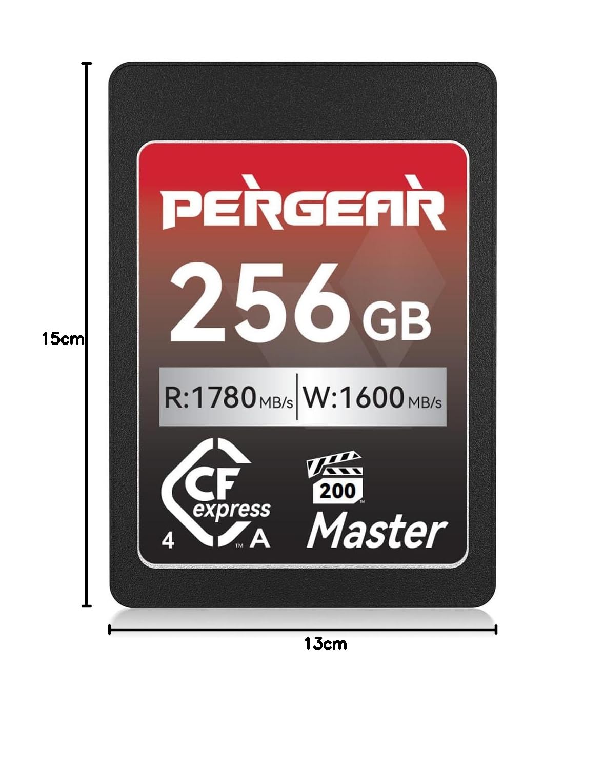 Pergear Carte mémoire CFexpress 4.0 type A 256 Go, 1780 Mo/s lecture, 1600 Mo/s écriture, 4K 120P, 8K 30P (Master Series), Sony Alpha et FX
