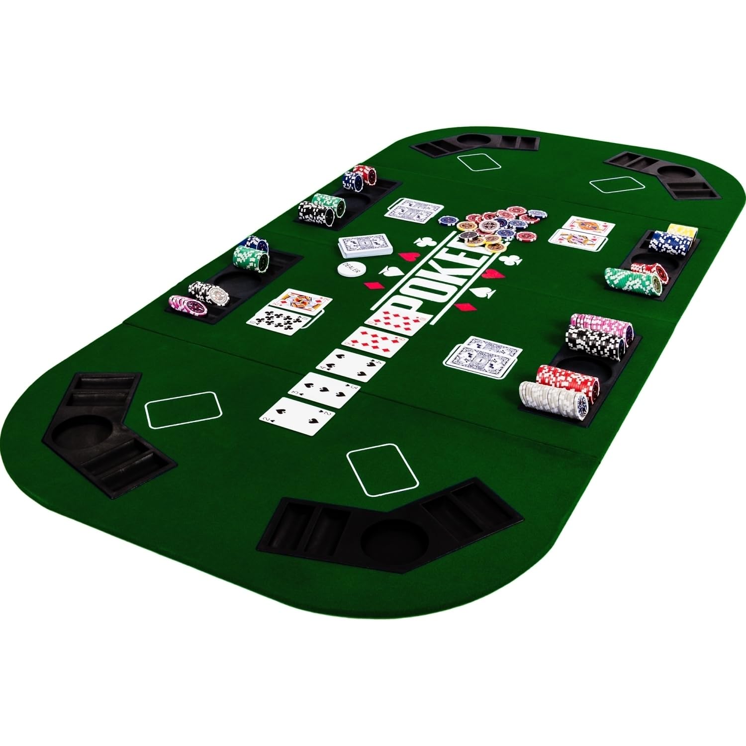 GAMES PLANET Faltbare Pokerauflage Straight 160x80 cm MDF Grün