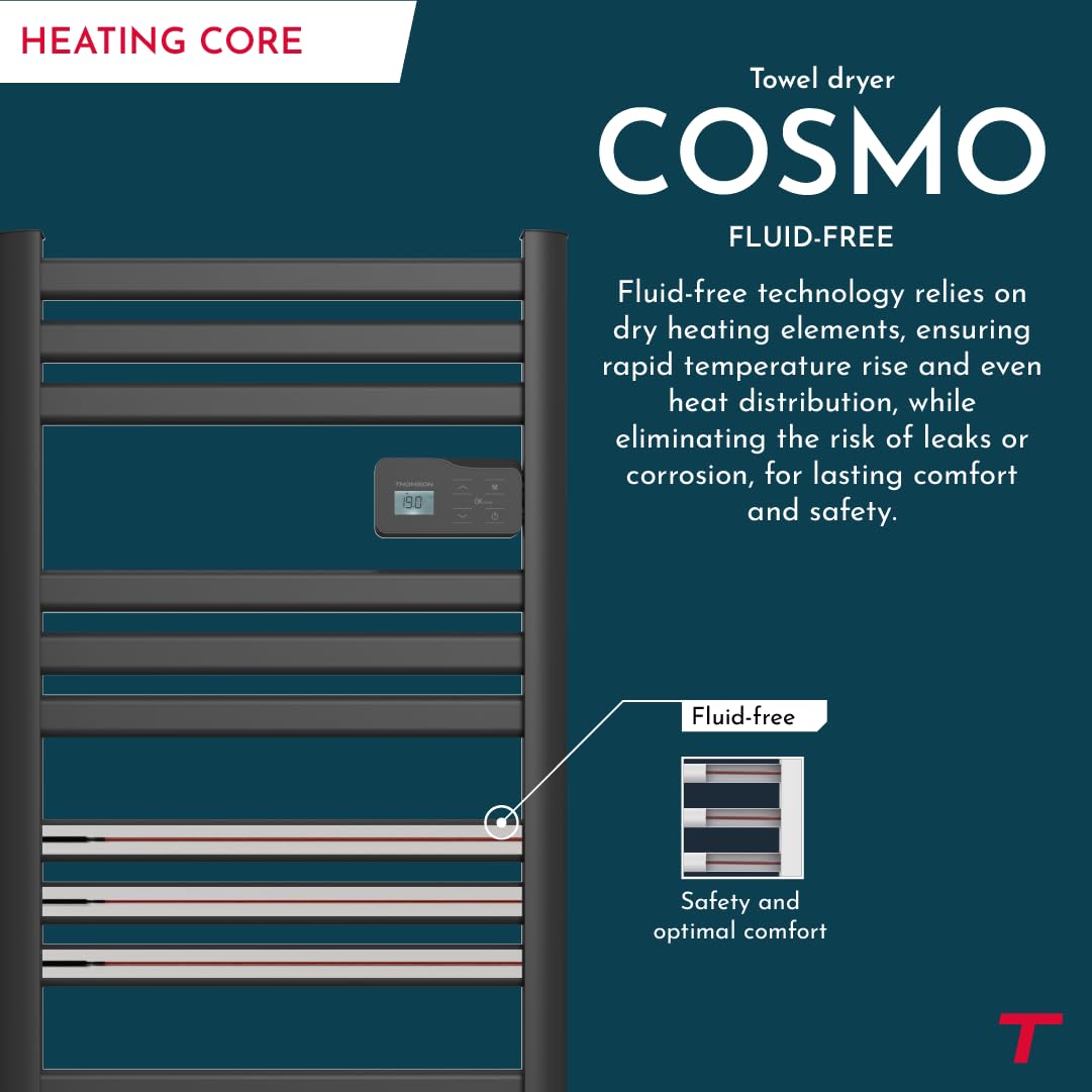 THOMSON - Sèche-serviette électrique sans fluide connecté WiFi 500W COSMO noir