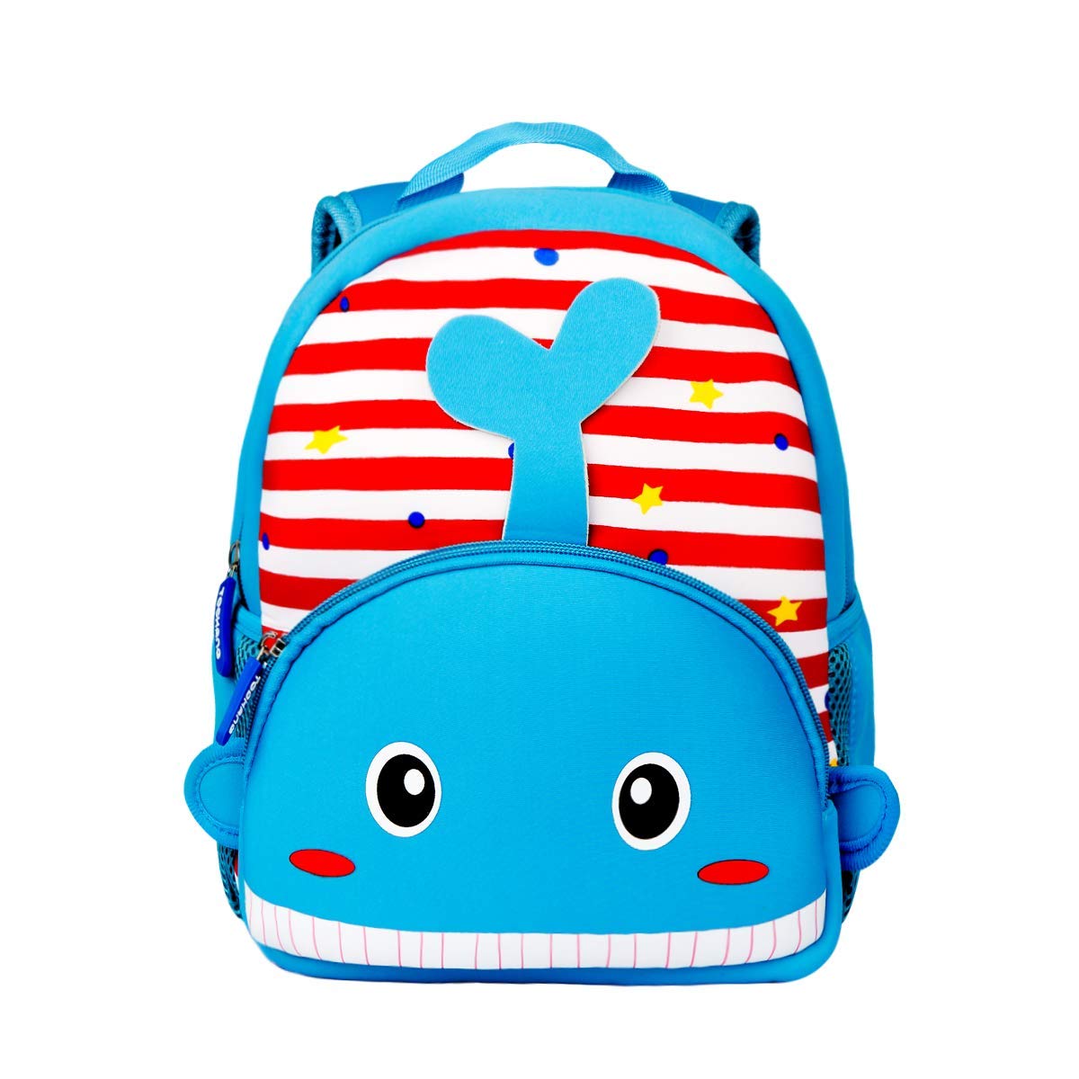 Toddler Backpack, Waterproof Preschool Backpack, 3D Cute Cartoon Neoprene Animal Schoolbag for Kids, Lunch Box Carry Bag for 1-6 Years Boys Girls, Whale