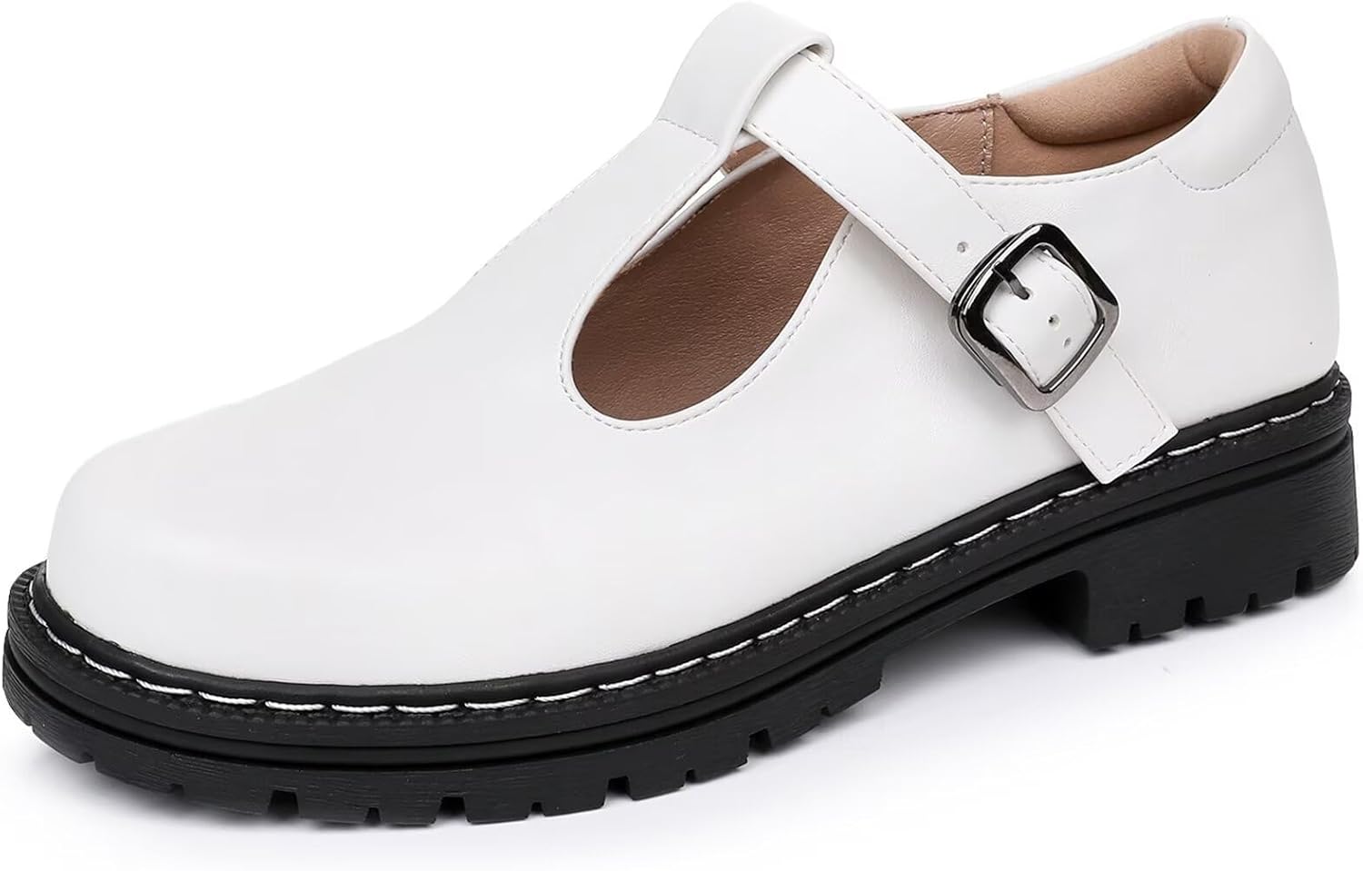 Mary Jane T-Strap Oxford Shoes for Women, Round Toe Flat Comfort Footwear, Adjustable Ankle Strap, Retro Low Top Shoes for Office, School, Daily Walking & Weekend Outings - Image 6