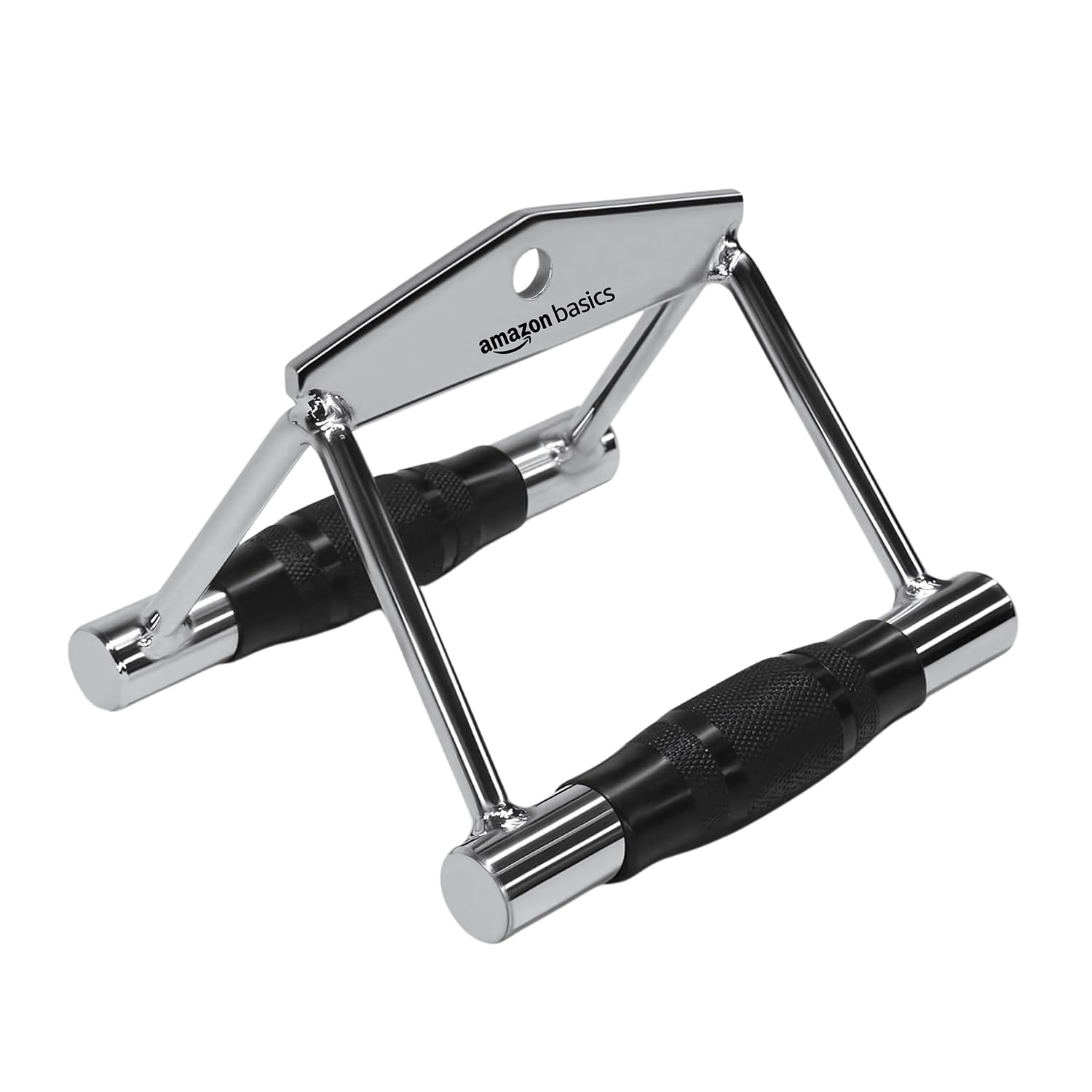 Amazon Basics Double Row Rotating Rubber Handle – Steel Cable Machine Attachment with Textured Grips for Upper Body Strength Training, Silver-image-14