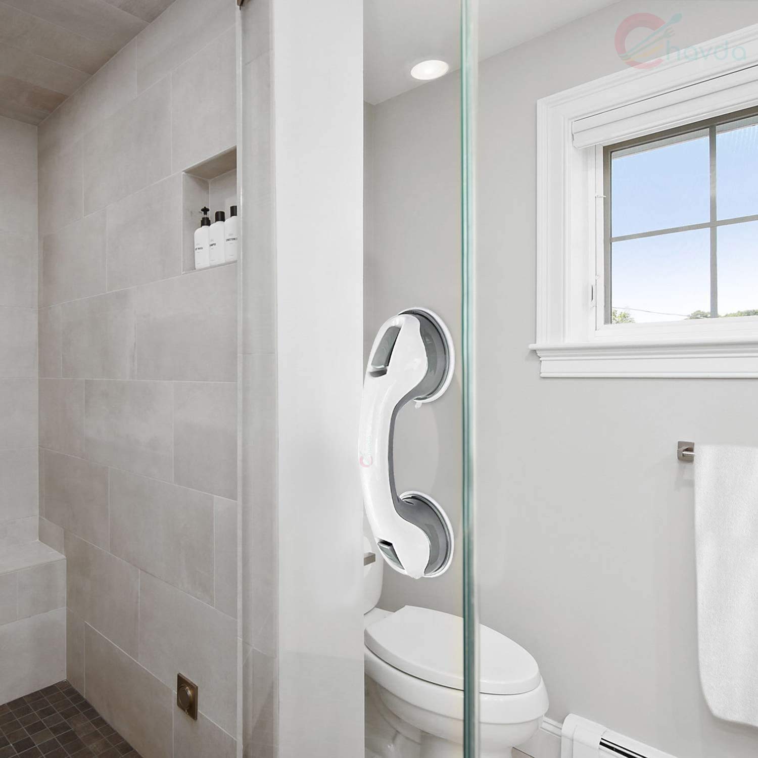 Chavda Shower Handle - 12? Grab Bars for Bathroom, Ultra Grip Dual Locking Safety Suction Cups, Shower Handles for Elderly ? Seniors, Disabled, Handicap, Elderly Assistance Product 3