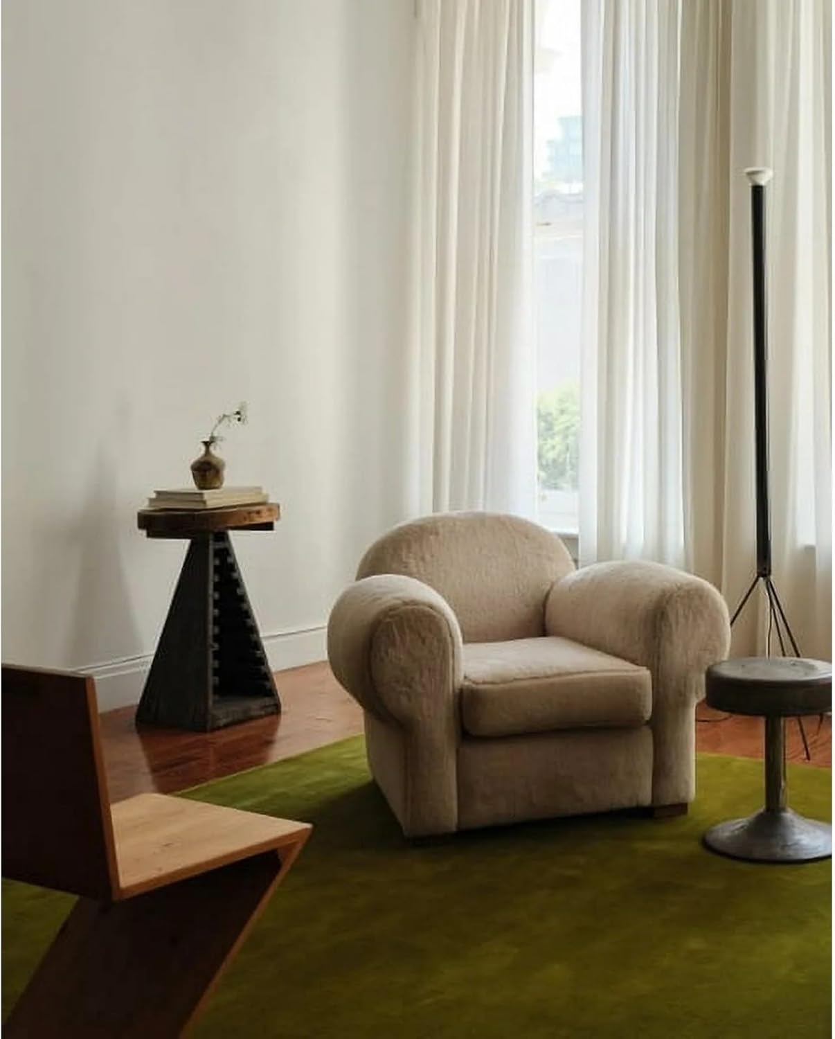 Luxury Handmade Wool Area Rug – Hand Tufted Soft Pile Designer Rug for Living Room, Bedroom & Any Space – Premium Quality Wool Rug for Elegant Home Decor (Milano Green, 4X6 FEET)