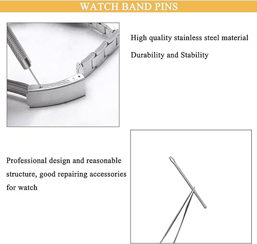 Miniatura 3 de Pasador de reloj, 20 unidades, kit de reparación de reloj, barra de resorte, pasador de chaveta de 0.394-1.024 in para relojero para taller de