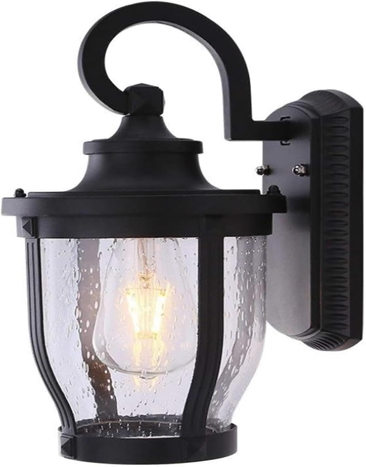 OZBMA Outdoor Waterproof Wall Light Antique Glass Lantern Garden Villa Courtyard Sconce, for Bedroom